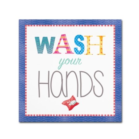 Trademark Fine Art Fiona Stokes-Gilbert 'Wash Your Hands' Canvas Art, 24x24 ALI13711-C2424GG